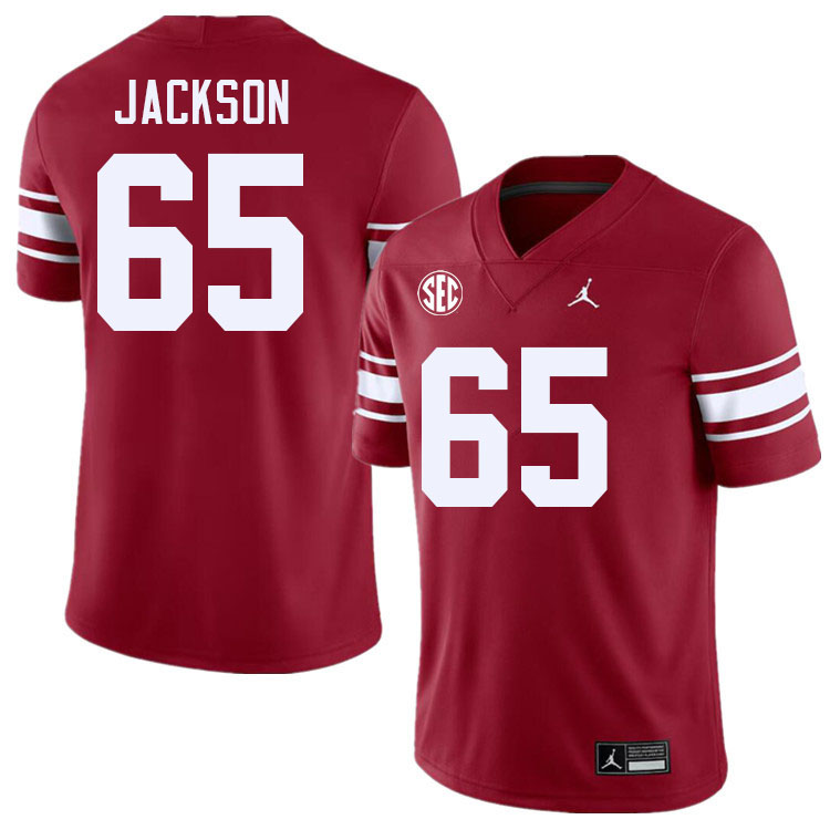 #65 Jayden Jackson Oklahoma Sooners 2024 SEC Conference College Football Jerseys-Throwback